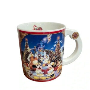 Disney Tokyo Disneyland Christmas Fantasy 2006 Red White Mickey Minnie 8oz Mug